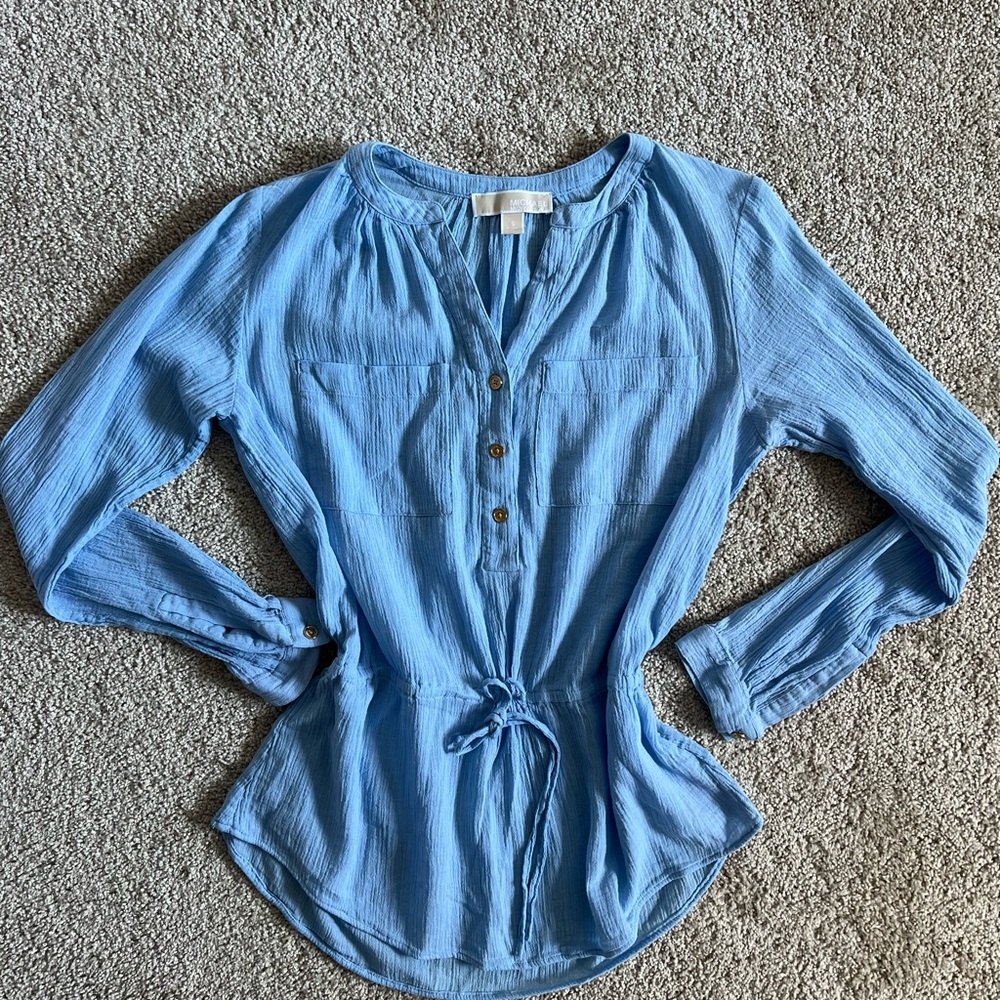 MICHAEL Michael Kors Light Blue Longsleeve Blouse